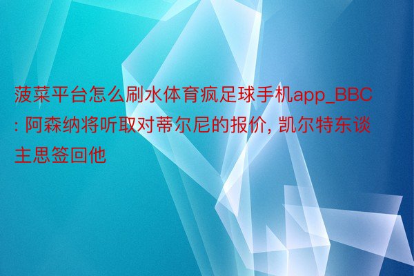 菠菜平台怎么刷水体育疯足球手机app_BBC: 阿森纳将听取对蒂尔尼的报价, 凯尔特东谈主思签回他